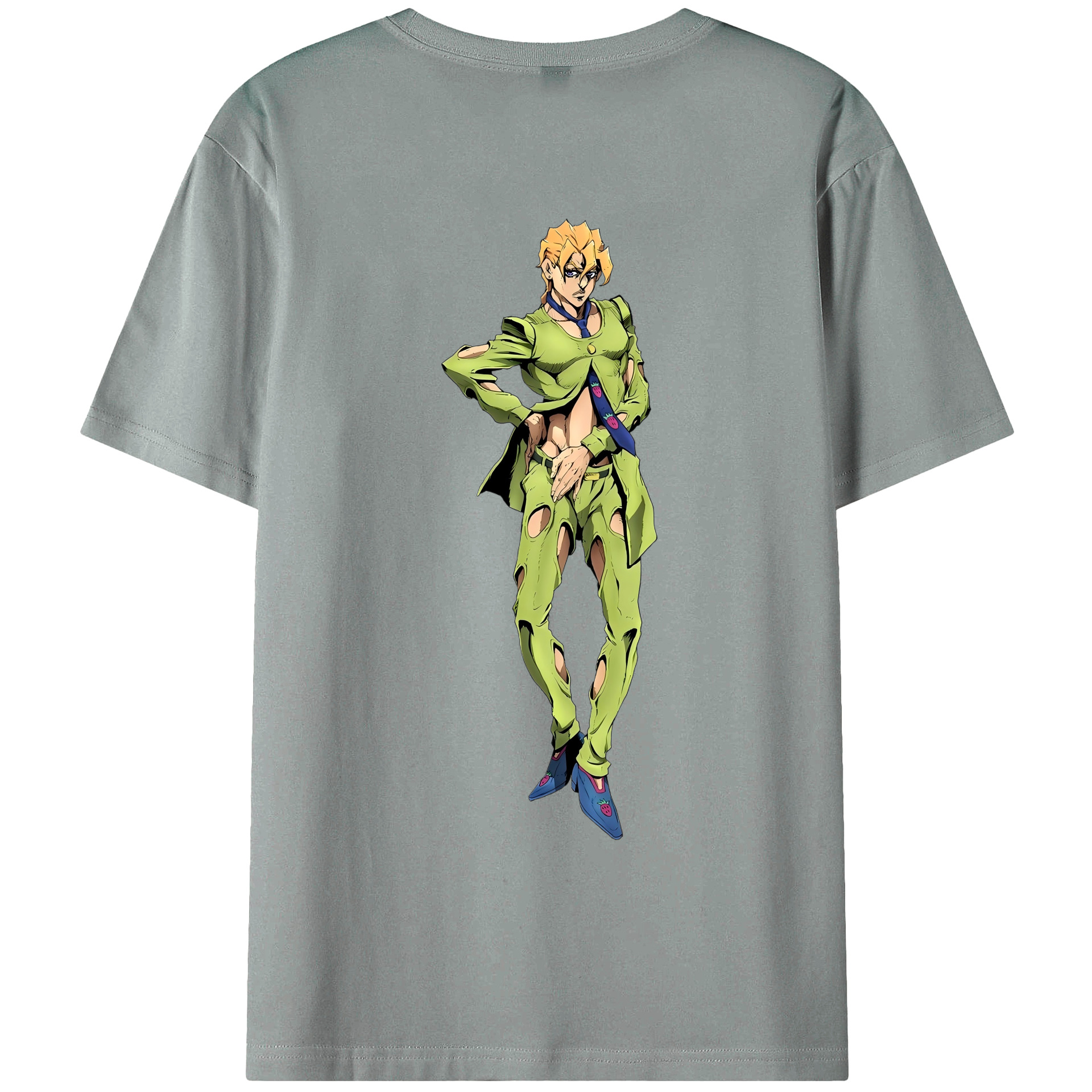 （画像用） ジョジョの奇妙な冒険 パンナコッタ?フー JoJo's Bizarre Adventure Pannacotta Fugo 綿100％ メンズ半袖Tシャツ（バックプリント） 通気性